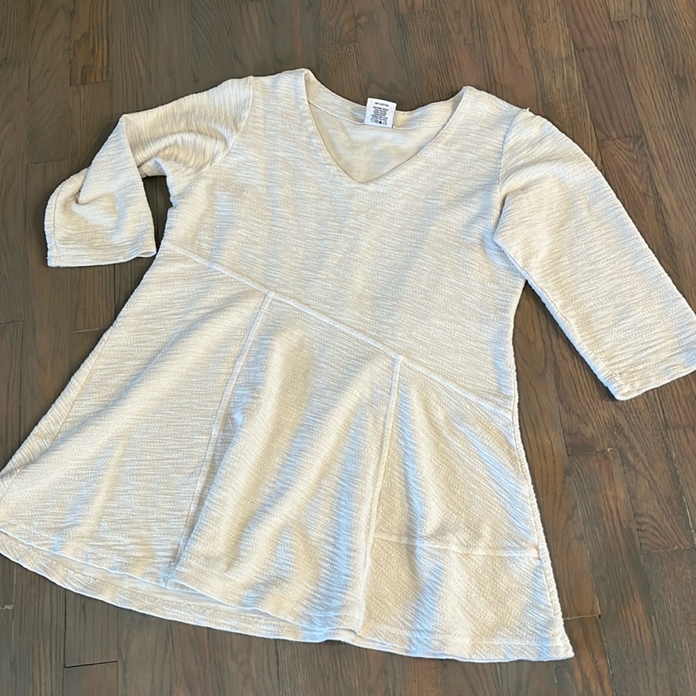 CMC By Color Me Cotton Knitted Tunic 3 Quarter Length Sleeve Shirt size Small